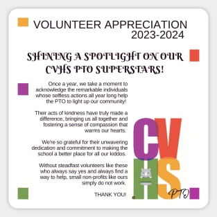 Volunteer appreciation 23-24 Thank you Sticker